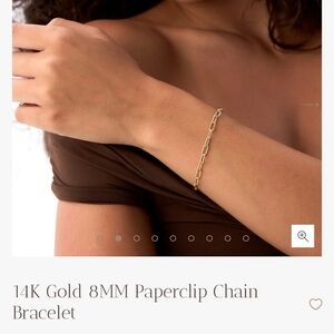 14K Gold Paperclip Chain Bracelet